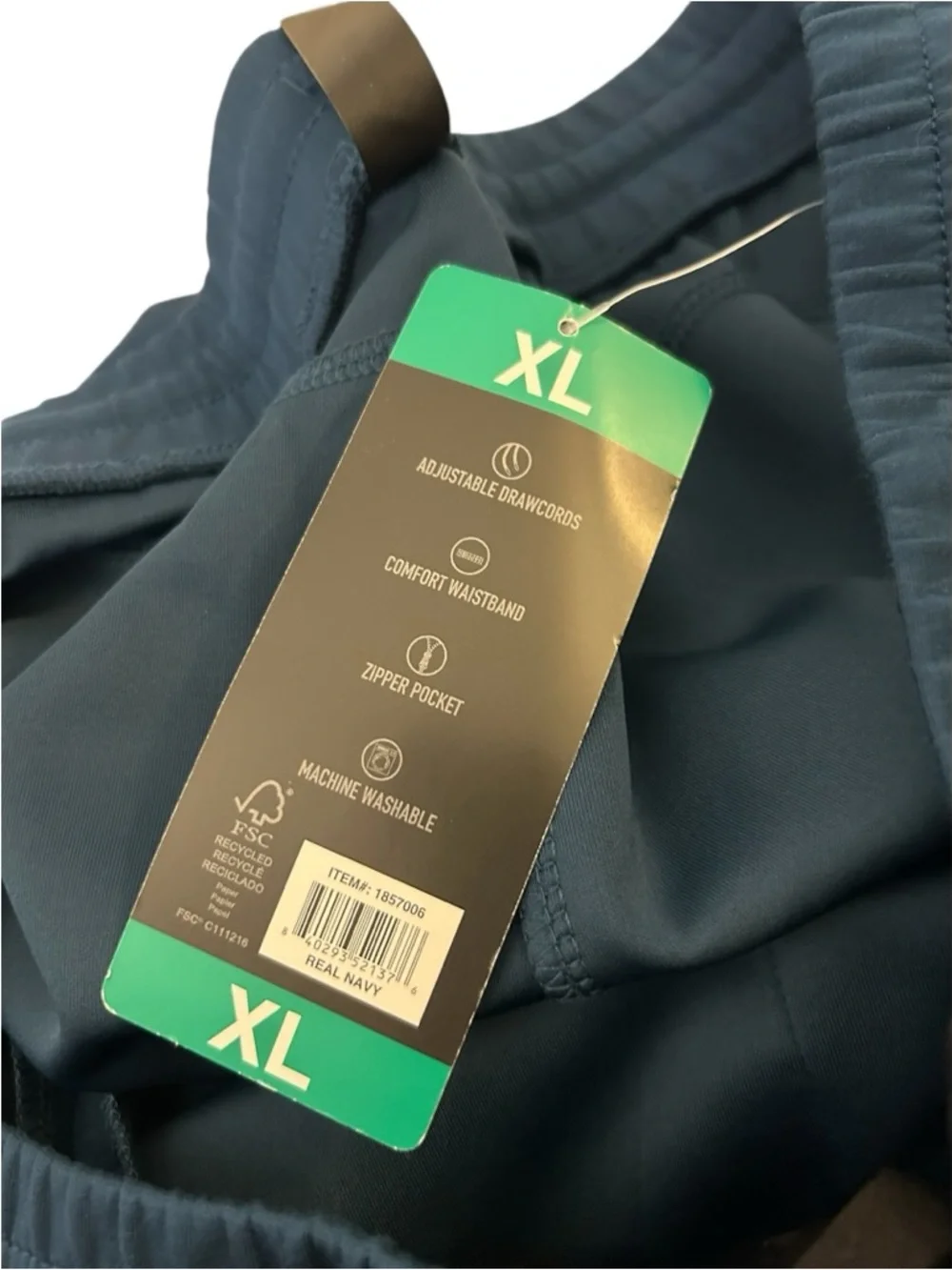 Glacier Men's Real Navy Zipper Pocket Jogger Pants Size XL
